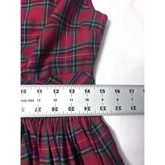 ModCloth Dress Womens 8 Red Tartan Plaid Fit & Flare Midi Holiday Party Retro - Picture 11 of 16